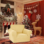 Stretch Chair Sofa Slipcover, Single Couch Cover,Champagne | 1-Piece Washable Sofa Cover,Pet Friendly (31"-55") Furniture Protector Soft Jacquard Elastic Bottom for Dogs & Kids