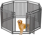 40 Inch Dog Playpen Outdoor, 8 Panels Puppy Playpen Heavy Duty Dog Play Pen Indoors, Rust Resistant Dog Pen for Large/Medium/Small Dogs, Dog Fence for RV Camping