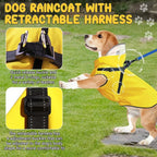 Dog Raincoat: Dog Rain Jacket with Reflective Harness & Removable Hood | Waterproof Dogs Rain Coat Poncho for Large Medium Small Dogs Puppies (Yellow - S)