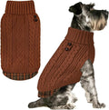 KYEESE Dog Sweater Turtleneck Thick Knit Pullover for Cold Weather | Stretchy Fit, Lightweight & Warm, Cozy Knit Comfort, Classic Plaid Design, Gentle on Sensitive Skin, Comfortable Daily Wear
