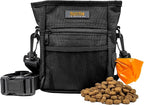 Mighty Paw Dog Training Treat Pouch, No-Spill Magnetic Clasp, Black | Adjustable Belt Sling, Waist Pack or Fanny Pack, Hands-Free Wear, Poop Bag Holder, 4 Pockets, Made in USA