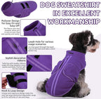 Queenmore XXS Dog Sweaters, Soft Fleece Vest Pullover Dog Jacket with Leash Hole, Warm Winter Dog Clothes Cold Weather Doggy Dachshund Sweater for Small Dogs Cats Boy or Girl (Lavender, XXS)