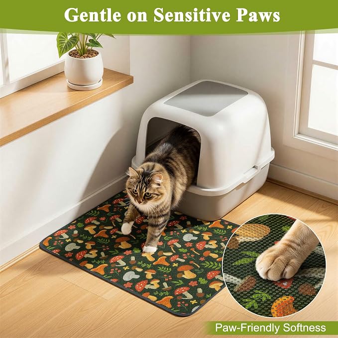 Unicorn Catcher 33"x22" Cat Litter Mat Machine Washable Litter Trapping Pad | Kitty Paw Friendly Padding With Breathable 3D Air Mesh Technology And A Non-Slip Base To Keep Home Floors Debris-Free
