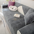 Soft Plush Geometric Quilted Couch Sofa Cover Boho Non Slip Fuzzy Sectional Couch Cover Solid Color Washable Sofa Slipcover Furniture Protector for Kids Dogs Cats (Dark Grey,36"x36")