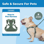 Voyager Step-in Flex Adjustable Dog Harness - Moss Green, X-Small | 13 - 16" in Chest, Fully Adjustable, Reflective Bands, All Weather Breathable Air Mesh, Lightweight, Fast Drying