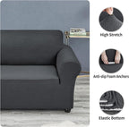 Joccun Stretch Chair Couch Cover,1-Piece Sofa Slipcover Spandex Jacquard Fabric Sofa Covers with Elastic Bottom,Washable Furniture Protector for Dogs,Cats,Kids(Armchair,Charcoal)