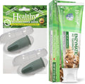 Enzymatic 4 Oz Poultry Flavored Pet Toothpaste and Silicone Fingerbrush Twin Pack | Fresh Breath, Plaque & Tartar Control | Dog & Cat Tooth Brushing Kit Oral Care for Pets