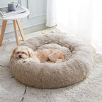 Western Home Calming Donut Cat Bed Small Dog Bed Washable,20" Brown | Fluffy Faux Fur Round Cuddler,Anti-Anxiety,Anti-Slip Bottom,Self-Warming Pet Bed for Small Dog&Kitten&Puppy,Up to 12 LBS