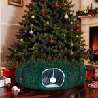 Cat Tunnel Christmas Tree Skirt Large Soft Plush Tunnel Bed Under Christmas Tree for Indoor Cats 36 Circle Donut Tube Bed with Central Mat for Cat Puppy Rabbit Kitten Xmas Gifts(Green)