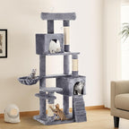 YITAHOME 70.8in Cat Tree Tower for Indoor Cats, Multi-Level Cat Furniture with Scratching Posts,Cat Window Padded Plush Perch,Cozy Basket,Ladder and Funny Toys for Kittens Pet Play House,Light Gray