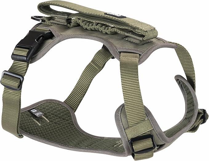 TUG Grab Dog Harness with Built-in Magnetic Traffic Leash (Large/Green) | Padded Magnetic Traffic Handle | Front & Rear Leash Clips | 4-Point Adjustable Fit | Durable Nylon | Aids No-Pull Training