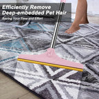 Carpet Rake for Pet Hair Removal, Carpet Scrape for Rug Pink | Reusable Pet Hair Remover, 60" Adjustable Long Handle,for Dog Cat Hair, For Rugs, Mats, Couch, Furniture