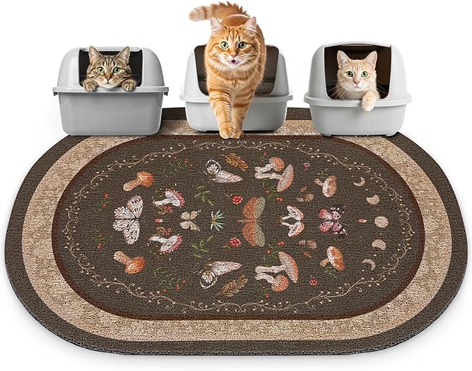 Bienbee Cat Litter Mat, 40" x 30" Dense Trapping Mesh for Litter Boxes | Litter Box Mat with PVC Mesh, Waterproof &Urineproof, Non-Slip Grip, Soft On Kitty Paws and Easy to Clean to Protect Floor