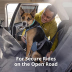 Ruffwear, Load Up Dog Car Harness, Padded Adjustable Travel Restraint with Universal Seat Belt Attachment and Strength-Rated Metal Hardware, for Road Trips in Cars & SUVs, Slate Blue, Large/X-Large