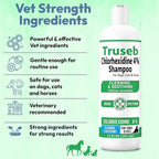 Truseb Topical Chlorhexidine 4% Shampoo for Dogs, Cats, and Horses with Plum/Blueberry Scent - 12 oz - Made in U.S.A (Chlorhexidine 4% Shampoo, 12 oz)