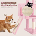 SHA CERLIN 82 inch Cat Tree Tower, Multi-Level Cat Condo with Plush Perches, Sisal Scratching Posts, Hammock and Toys, Stable Cat Tower for Kittens and Adult Cats, Pink