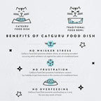 CatGuru Cat Bowls, Whisker Friendly Food Bowl for Indoor Cats, Reliefs Whisker Fatigue, Wide Kitten Dish, Non Slip Pet Dishes, Shallow Pet Plates (Ceramic (Pack of 2))