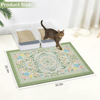 Glittme Cat Litter Mat, 33"x22" Non-Slip Washable Trapping Mat for Cats | Litter Trapping Mat With Thick PVC Coil To Catch Scatter, Soft On Paws And Waterproof Bottom To Protect Floors