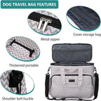 BAGLHER Dog Travel Bag, Pet Travel Bag (ALL Pet Travel Supplies), With 2 Pet Food Containers and 2 Collapsible Silicone Bowls; Essential Kits for Pet Travel BLW
