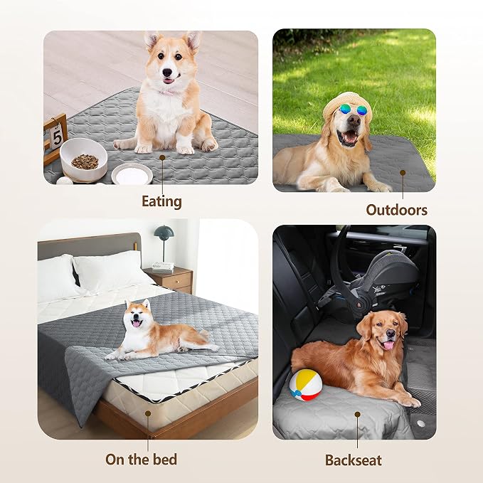 gogobunny 100% Double Sided Waterproof Dog Blanket Soft Pet Bed Cover Reversible Protect Furniture Couch Sofa Car for Puppy Cat Kids (Dark Grey/Light Grey, 30x80 Inch (Pack of 1))