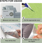 Cat Scratch Couch Furniture Protector from Cat Claws, Green, 78.7x15.8In | Self-Adhesive Cat Scratch Pad Deterrent for Furniture, DIY Climbing Cat Scratcher for Sofa Corners, Walls, Doors-with 20 Pins