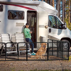 DUMOS Dog Playpen Indoor, Metal 24 Inch 16 Panels Foldable Pet Fence with Door, Outdoor Small Medium Large Dog Puppy Portable Exercise Play Pen for RV Camping, Trips, Play Yard