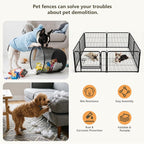 Metal Dog Playpen - Foldable Exercise Pen 24" Height 8 Panels for Dogs Portable Pet Playpen Polygon Dog Enclosure Indoor/Outdoor Pen for Puppy (Black)