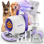 oneisall Dog Hair Vacuum Shedding Grooming Brush Kits for Pet Thick Coats | 15000Pa,3 Suction Low Noise,1.5L Dust Cup,5 in 1 Kits(Grooming/Deshedding/Cleaning Brush,Remover Roller,Crevice Tool), LM5
