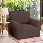 YEMYHOM Couch Cover Latest Jacquard Design High Stretch Sofa Chair Covers for Living Room, Pet Dog Cat Proof Armchair Slipcover Non Slip Magic Elastic Furniture Protector (Small, Begonia Leaf Coffee)