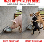 Automatic Water Bowl 304 Stainless Steel Pet Water Dispenser Dog Feeder Waterer for Large Dogs with 40" Steel Hose, 2 Float Valve, Copper Connector Adapter, 2 Bolts (Without Drainage Hole)