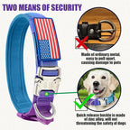 Tactical Dog Collar Military Dog Collar Adjustable Nylon Dog Collar Heavy Duty Metal Buckle with Handle for Dog Training,with Patches (Gradient 1, M)