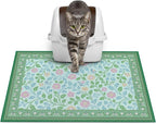 Glittme Cat Litter Mat, 24"x15" Non-Slip Washable Trapping Mat for Cats | Litter Trapping Mat With Thick PVC Coil To Catch Scatter, Soft On Paws And Waterproof Bottom To Protect Floors