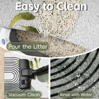 Cat Litter Mat Litter Trapping Mat, 40"x30" Waterproof Urine Proof Litter Box Mat Catcher Mat Non-Slip Washable for Kitty Kitten, Green