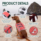 Kuoser Reflective Dog Life Jacket, Dog Life Vest for Swimming Boating | Adjustable Pet Lifejackets, High Flotation Doggie Swimsuit with Rescue Handle for Small Medium Large Dogs