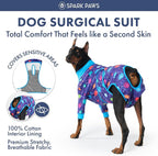 Spark Paws Dog Surgery Recovery Suit – Dog Recovery Suit After Surgery, Anti-Lick Dog Onesie, Abdominal Wound Protector, Soft Cone Alternative for Spay Neuter Male Female Pet Recovery - Planets - S