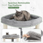 Gitelsnour Corner Cat Tree, All Sisal Multi-Cat Scratching Posts GCT035W | 63.8" Cat Tower for Indoor Cats with Cat Condo, 2 Large Cat Caves, Big Top Perch, 2 Hanging Baskets & Sisal Ramp, Light Gray