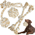 TwoEar Dog Rope Toys for Large Dogs - 3 Pack Dog Chew Toys | Indestructible Natural Cotton Rope Toys for Dogs - Tough Chew Tug of War Dog Toy for Boredom, Teeth Clean