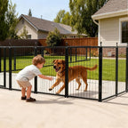 Dog Playpen Indoors/Outdoor, 36 inch 4 Panels Dog Play Pen for Small Dogs, Rustproof Metal Pet Fence for RV Camping/Yard/Garden