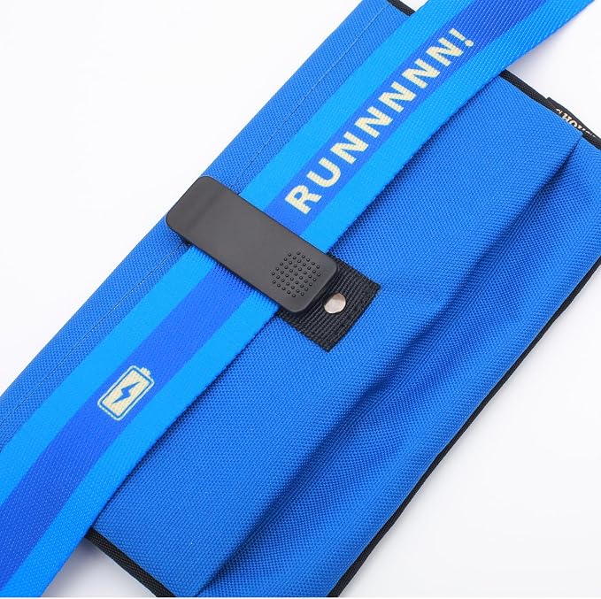 Hands Free Dog Leash, Heavy Duty with Waist Belt & Storage Pouch, Strong Pull Control, Two Handles Bungee for Running & Walking, Big & Medium Dogs, Blue