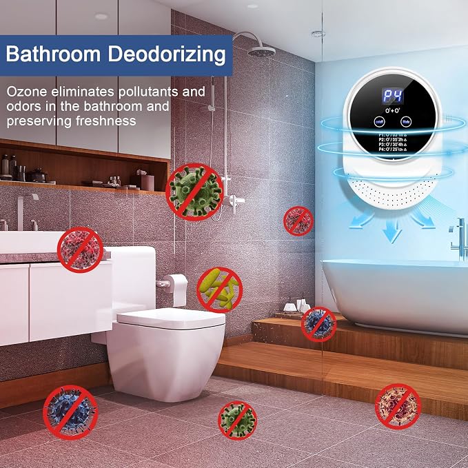 Ozone Odor Eliminator for Strong Odor 99% Cat Litter Deodorizer Pets Poof | Odor Removal Air Ionizers Home Plug-in Air Purifier for Bedroom, Toilet, Kitchen, Shoe, Smoke, Formaldehyde Air Freshener