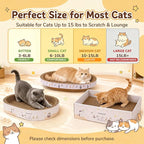 PatiencET 3-in-1 Cat Scratcher Cardboard Set for Indoor Cats | Cat Lounge Box with Wide & Slim Oval Cat Beds, Corrugated Cat Scratching Board for Furniture Protection, Rest & Play