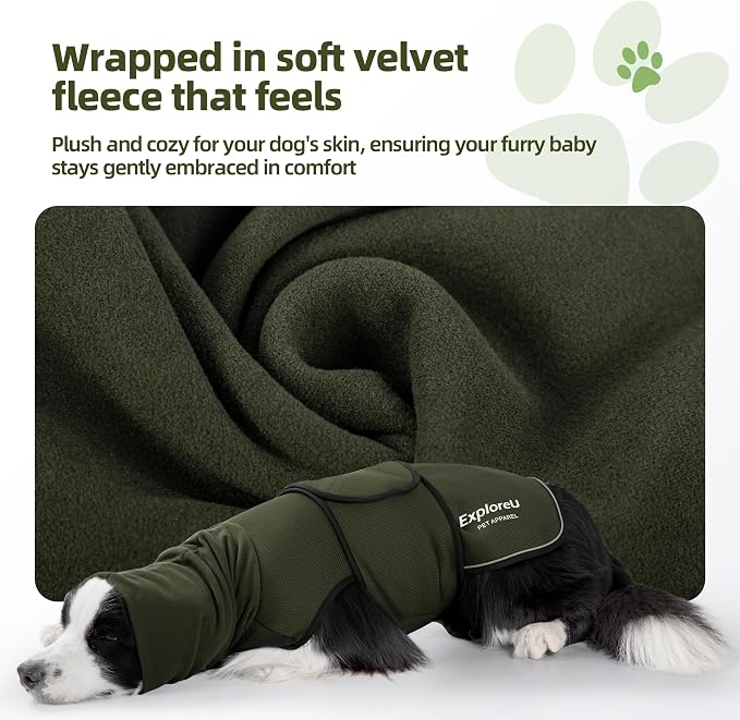 Dog Anxiety Vest–Dog Calming Shirt for Noise,Separation,Green,S(11-18lbs) | Soothe your pet,Reduce anxiety,Keep things calm