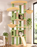 Globlazer Extra Large Heavy Duty Cactus Cat Tree, 80in Sturdy Cat Tree Tower for Multiple Indoor Cats Large Adult with Scratching Posts, 2 Spacious Condos with Padding, 2 Soft Perches, S80C, Green