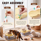 Dreyoo 2 Sets Cat Food Table with Splash Guard, Raised Cat Bowl Stand | Ant Proof Pet Tray, for Cats and Small Dogs, Raised Bowl Stand, EVA Non Slip Pads, for Home Pet Feeding
