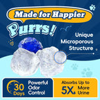 LMJP Crystal Cat Litter for Long-Lasting Odor Control, Non-Clumping, 8.6lb | 2 Months Supply, Unscented, Rapid Water Absorption, Low Tracking, Low Dust, Lightweight, Blue & White Silica, 2 Pack of 4.3lb