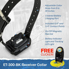 Educator ET-300 Black Mini E Collar for Dog Training with Remote - 1/2 Mile Range, Waterproof, 100 Blunt Stimulation Levels, Tone or Vibration Mode, Night Light Tracking for Small, Medium & Large Dogs