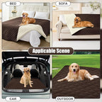 Smiry Waterproof Reversible Pet Couch Covers for Dogs | Pet Friendly, Soft Fabric, Washable Sofa Furniture Protector for Dogs Cat Kids, Checkered (30"x70", Chocolate/Beige)