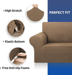 Stretch Chair Sofa Slipcover, Single Couch Cover,Camel | 1-Piece Washable Sofa Cover,Pet Friendly (31"-55") Furniture Protector Soft Jacquard Elastic Bottom for Dogs & Kids