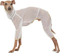 D Doggy Star Italian Greyhound Clothes Sheer Mesh Onesie Summer Jumpsuit Breathable Full Body Protection for Outdoor Walks Small Whippet Fit (L,Sheer Mesh White)