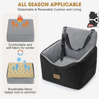 JOEJOY Dog Car Seats for Small Medium Dogs Under 35lbs, Dog Booster Seat with Detachable Washable Cover and Cushion, Memory Foam Pet Car Seat with Safety Belt and Storage Pockets (BLG)